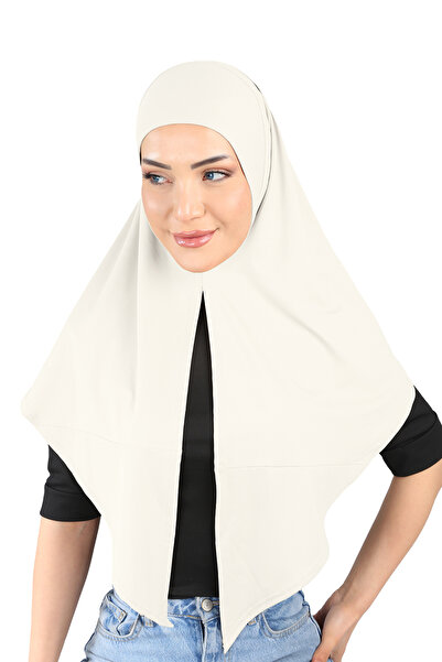 Ecardin Μικρού μεγέθους υφασμάτινα κασκόλ Χιτζάμπ Αθλητικό τουρμπάνι - St 208 Κρέμα