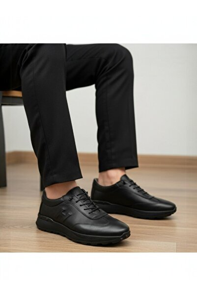 MAGIC SHOES Men's Inner Outer Genuine Leather Ultra Comfortable Orthopedic Sole Lightweight m Transitional Black Casual Sports Shoes