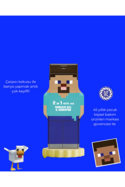 Air-Val Steve Ambalajlı Çocuk Şampuan & Duş Jeli 400 ML