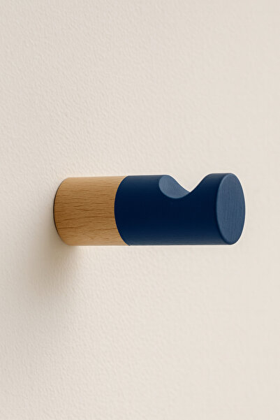 od orient design Lacivert - Çizgili İskandinav Stili Ahşap Askı