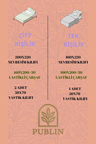 Publin Home MÜRDÜM - ANTRASİT TEK KİŞİLİK NEVRESİM TAKIMI LASTİKLİ ÇARŞAF VE 1 YASTIK KILIFI
