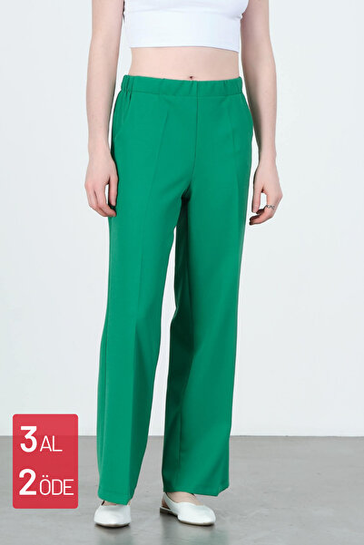 Balenbi Benetton Palazzo 1003 - Жіночі ткані штани з високою талією та еласти...