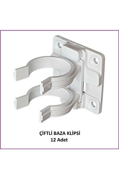 Adilon Baza Klipsi Çiftli 12 Adet Beyaz
