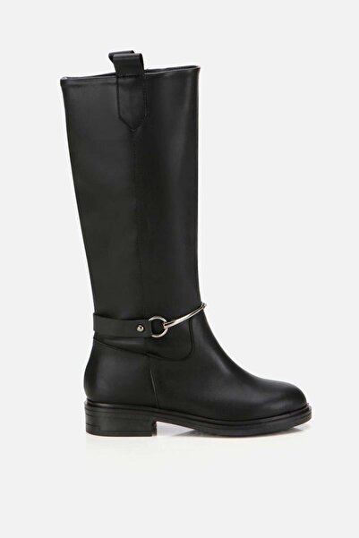 Yaya by Hotiç Kadın Siyah Zincir Detaylı Çizme