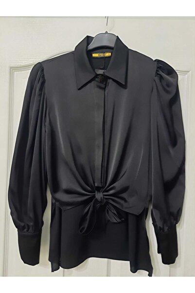 MYMİSİY ΣΑΤΕΝ ΜΕΤΑΞΙ ΠΟΥΚΑΜΙΣΟ ΜΠΛΟΥΖΑ - ΜΑΥΡΟ ΜΕΓΕΘΟΣ 34-48