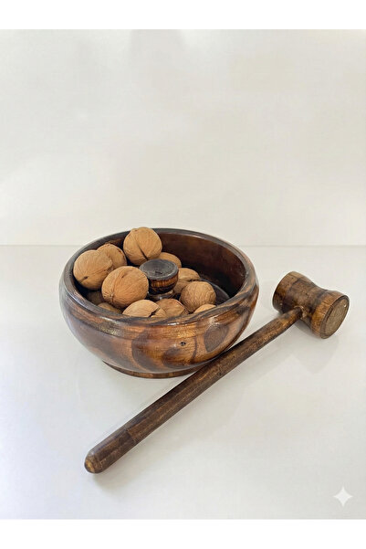 Beyaz Atölyem Dark Color Wood Hazelnut and Walnut Cracker