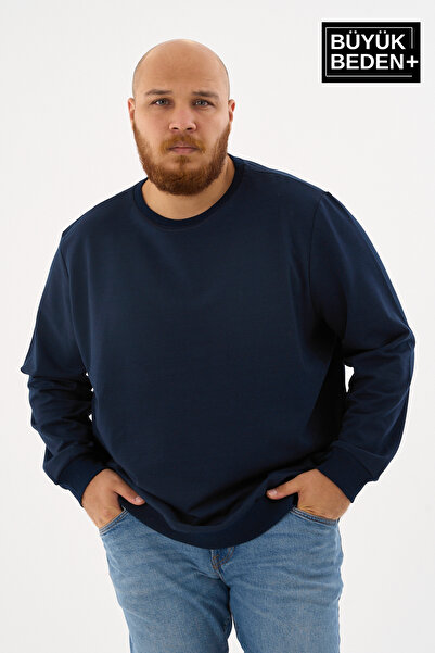 Superlife Men's Large Size Crew Neck Slim Sweatshirt Spr24Bsw56