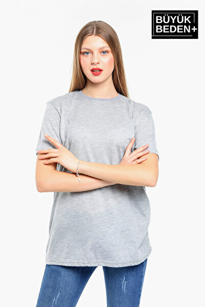 Superlife Women's Plus Size Crew Neck T-Shirt Spr25Btsk10