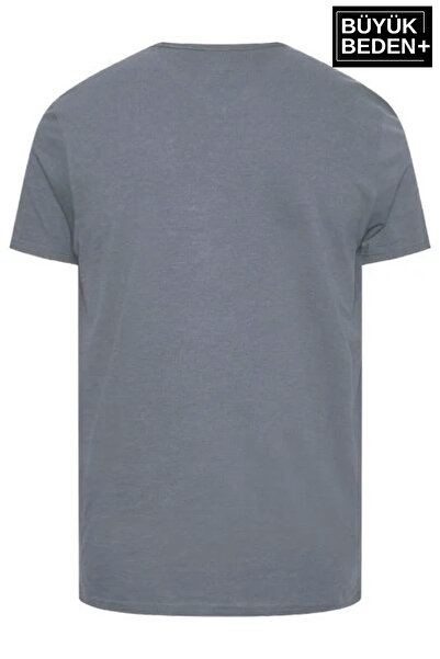 Superlife Чоловічий великий розмір V-подібний комір Tshırt SPRBTS09