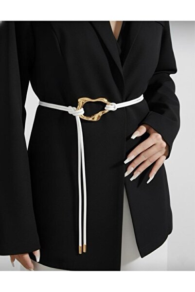 Descoin حزام نسائي بمشبك من الذهب الأبيض وحزام للسترة وحزام للقميص