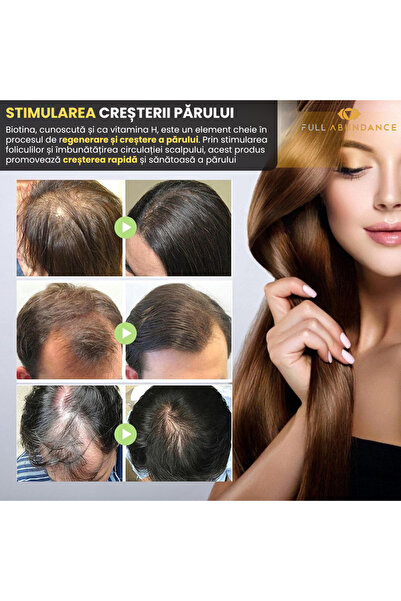 Full Abundance 8 x Ser de păr cu biotină - Tratament pentru creștere rapidă, ...