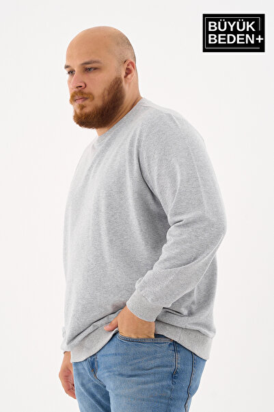 Superlife Ανδρικό λεπτό φούτερ με λαιμόκοψη μεγάλου μεγέθους SPR24BSW56