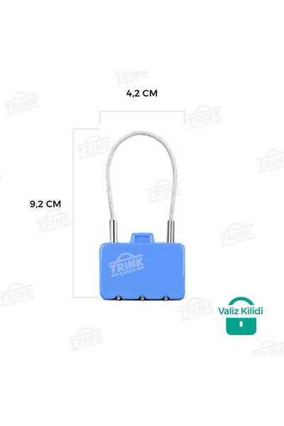 Trink Çanta Combination Suitcase Lock - Luggage Lock - Bag Lock - Travel Lock - Blue -
