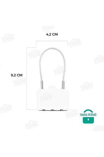 Trink Çanta Combination Suitcase Lock - Travel Suitcase Lock-Bag Lock - Combination Travel Lock-White