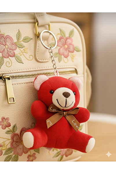 The Color of Love – Red Plush Teddy Bear Keychain