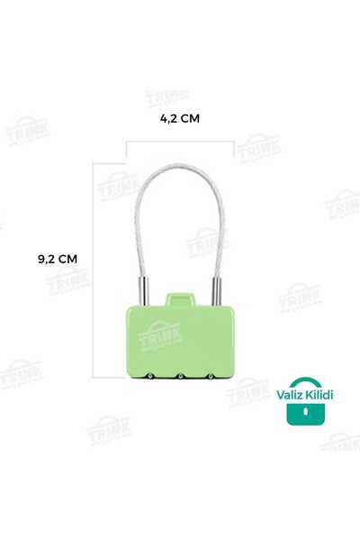 Trink Çanta Combination Suitcase Lock - Luggage Lock - Bag Lock - Travel Lock - Peanut Green -