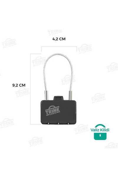 Trink Çanta Combination Suitcase Lock - Suitcase Lock - Bag Lock - Travel Lock - Black -