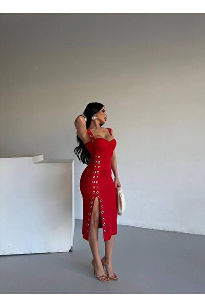 sajarsln Gloplu Gold Bird Eye Accessory Lycra Diving Fabric Dress