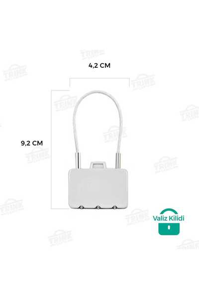 Trink Çanta Combination Suitcase Lock - Luggage Lock - Bag Lock - Travel Lock - Silver -