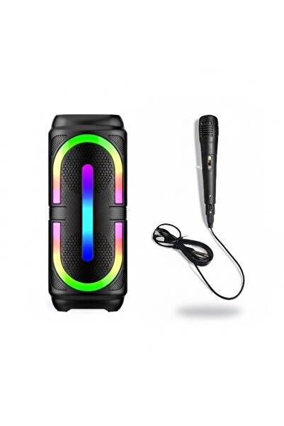 SmartElectro Boxă Portabilă Bluetooth cu Microfon, Lumini LED RGB și Radio FM – Sunet Puternic