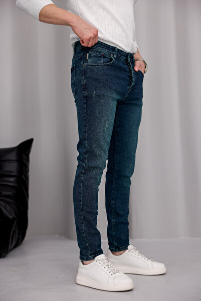 MODAMESTO Ανδρικό τζιν παντελόνι με λεπτή εφαρμογή Lycra Slim Fit
