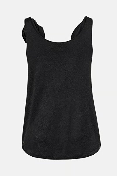 Tchibo Women Scoop Neck Plain Sleeveless Top, Black