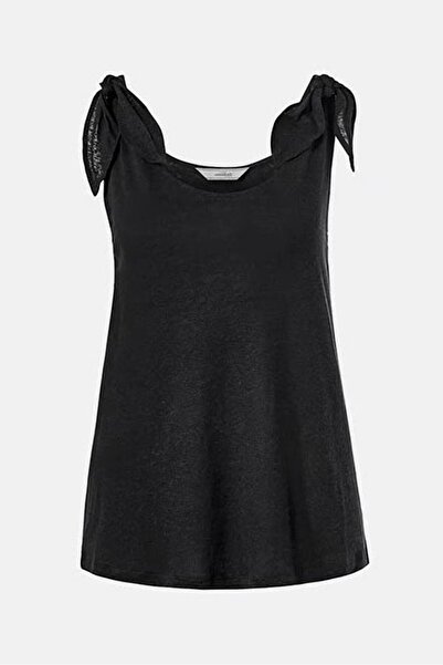 Tchibo Women Scoop Neck Plain Sleeveless Top, Black