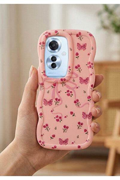 Rivor غطاء سيليكون متوافق مع هاتف أوبو رينو 11F مع شريط بارز للكاميرا وزخرفة ...