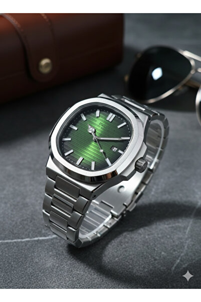 Store Poedagar Hidden Clip Green Steel Eshref Single Male Watch