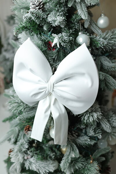 Beige & Stone Χριστουγεννιάτικο στολίδι για δέντρο Χριστουγεννιάτικο Λευκό Φιόγκο 30x35 εκ. Μικρό