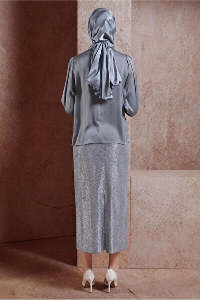 Alvina Satin Blouse - Stone Detailed, Model 44734