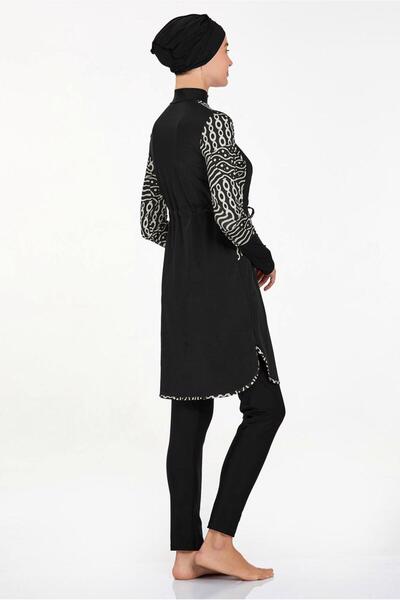 Alvina 4541 Model Patterned Hijab Swimsuit