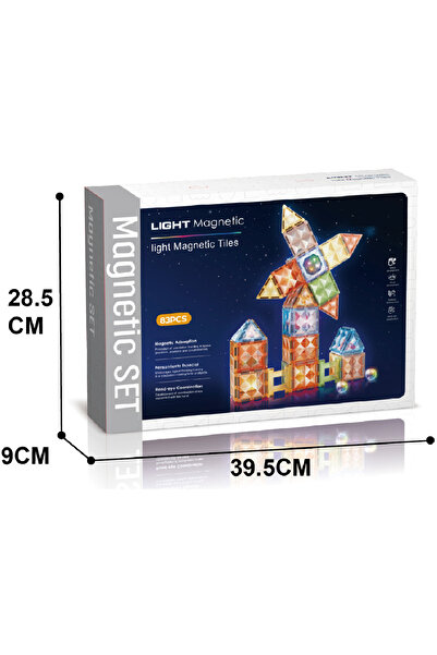 Bufnitel Magnetic Diamond game with lights - 83 pieces (7.5 cm)