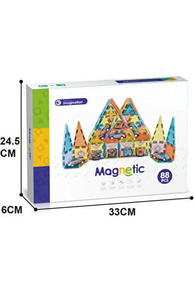 Bufnitel Magnetic game - Car parking 88 pieces (5.5 cm)