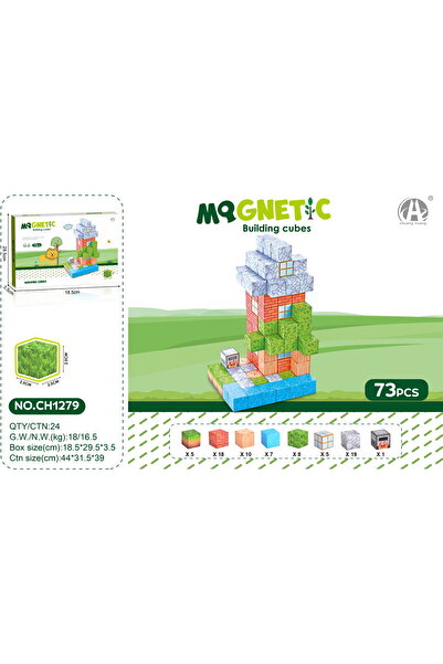 Bufnitel Magnetic cubes - In nature 73 pieces (2.5 cm)