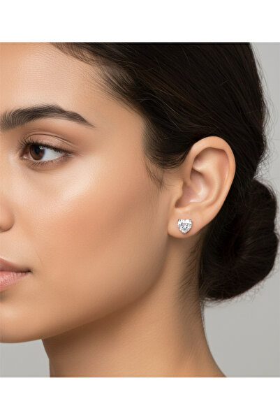 Moissanite Cercei Solitaire cu Inimă