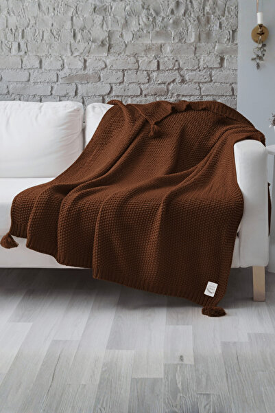 Miespiga Coco Rice Knitted Pompom Knitwear Tv Blanket Throw Sofa Shawl