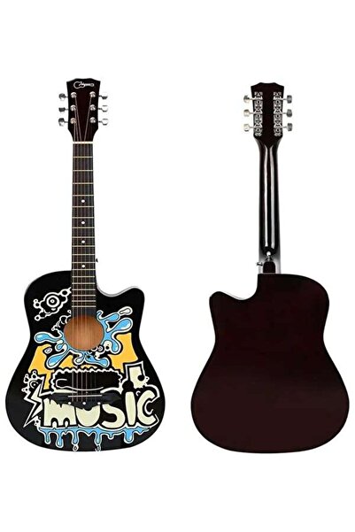 AGD جيتار صوتي، 38 بوصة، من خشب الزيزفون مع قطعة قماش تنظيف وحقيبة