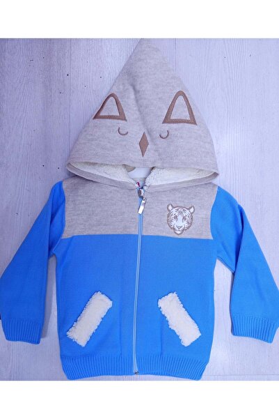 BAŞAK ÇOCUK GİYİM 435637 Embroidered Lining Cardigan 6/18 Months Boy - Blue -...