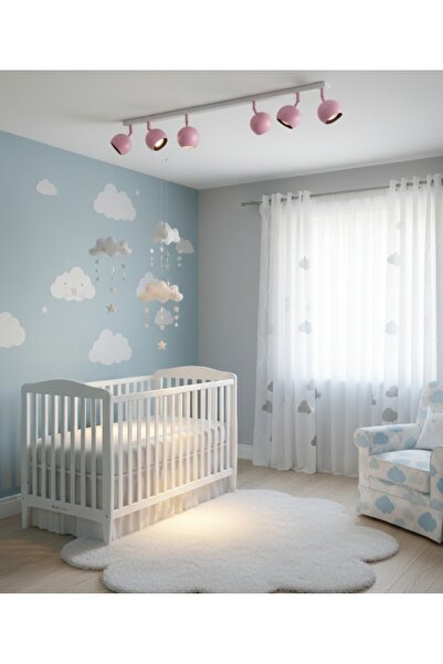 demet habek mylights Pembe Beyaz Bebek Çocuk Odası GU10 LED Küre Altılı 6lı H...