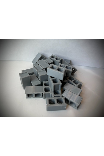 aysanova 3D- Plastik Tuğla Diorama Ve Minyatur Inşaatlar Için 120 adet tuğla