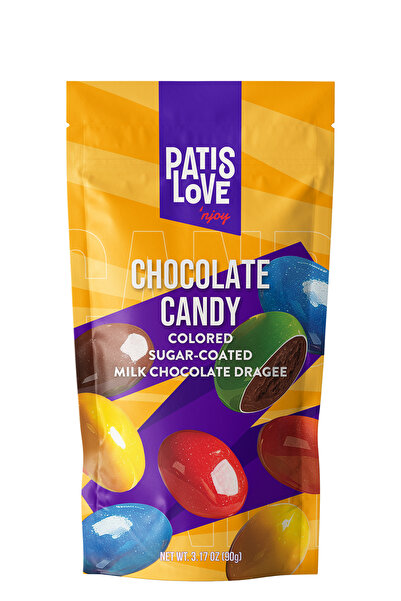 Patiswiss Patislove Renkli Şeker Kaplı Sütlü Çikolatalı Draje, 90G