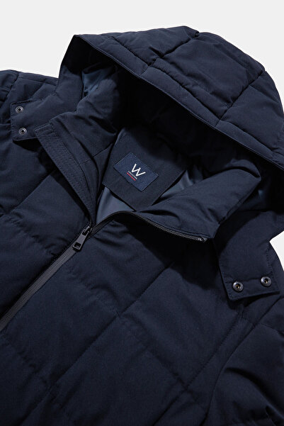 W Collection Hooded Dark Blue Coat