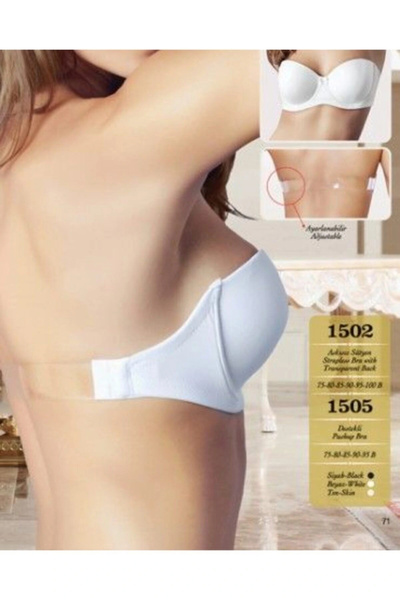 Nurteks Női fehér hátsó átlátszó pántos üres pánt nélküli melltartó új szezon