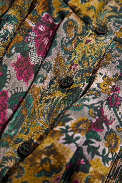 W Collection GREEN PATTERNED DRESS