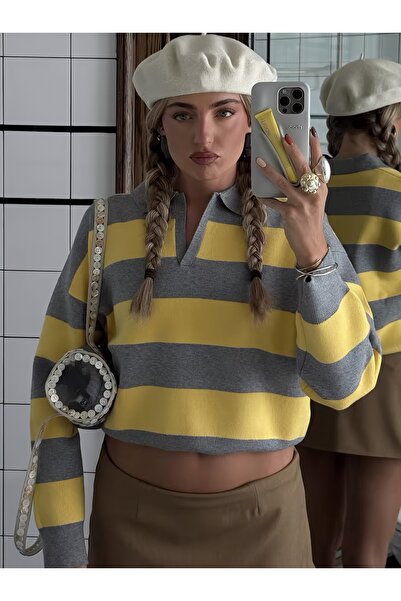 Jose Clothing Women's Ecru Polo Neck Long Sleeve Knitwear Sweater