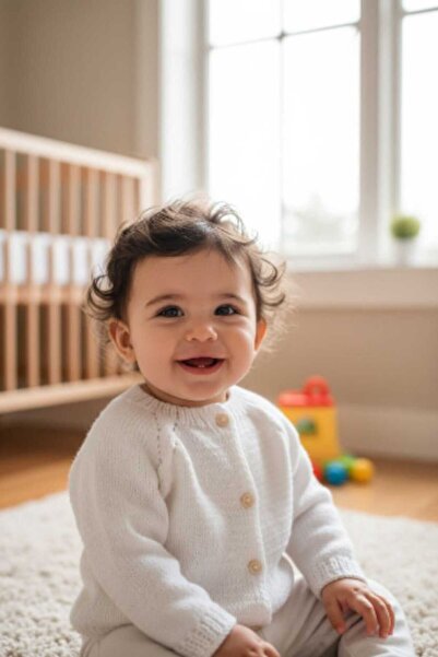 Tokuşka 1-2 Years Old Knitted Unisex Baby Cardigan