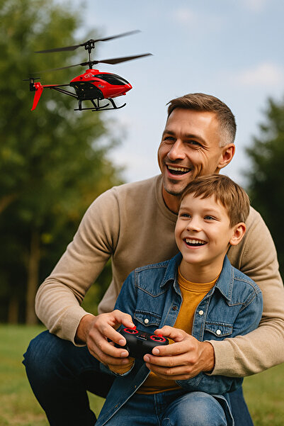 TOYFEST Airwolf Işıklı Usb Şarjlı Otomatik Kalkışlı Havada Sabitlenebilen Uza...