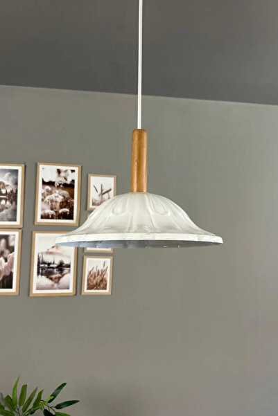 Bamyum Ralivo Ahşap Metal Avize Tekli Ahşap Başlık Mutfak Modern Dekoratif Sa...