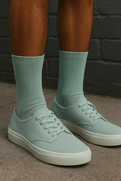 Katia&Bony Men's Towel Sole Long Socks Basic Socket Socks Green